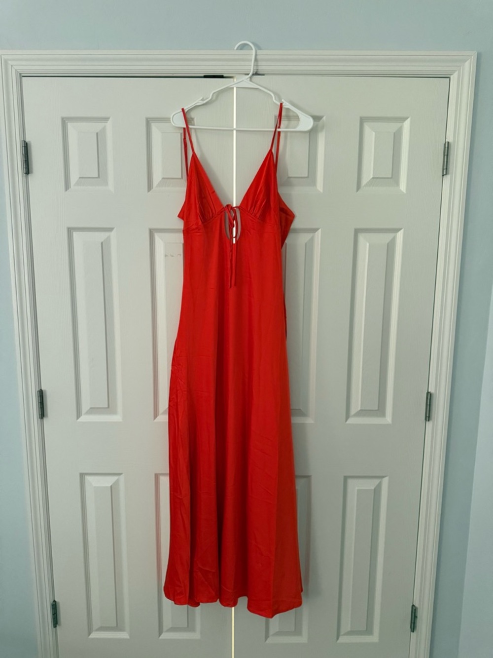 Peppermayo Women’s Orange Satin Maxi Dress Size 6